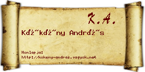 Kökény András névjegykártya