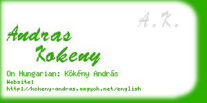 andras kokeny business card
